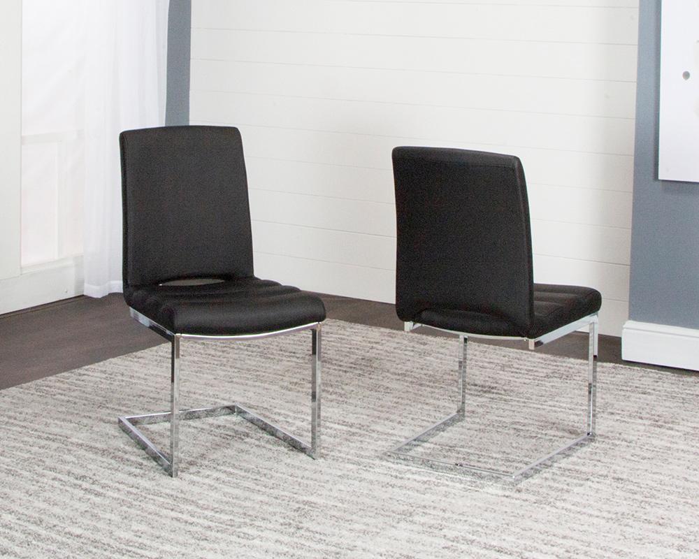 Sunset Trading - Delta Upholstered Fabric Dining Chairs (Set of 2) - Black/Silver Chrome Legs - CR-G5115-01-2 veiw 1
