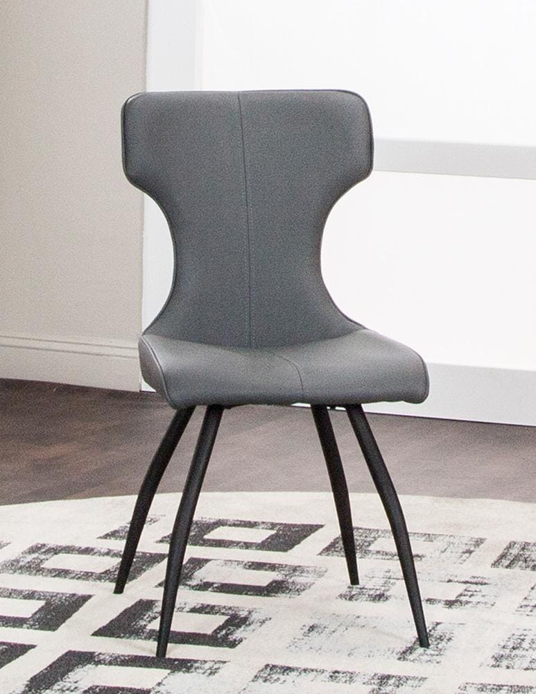 Sunset Trading - Echo Upholstered Dining Chairs (Set of 4) - Charcoal Gray/Matte Black Legs - CR-G5124-01-4 veiw 3