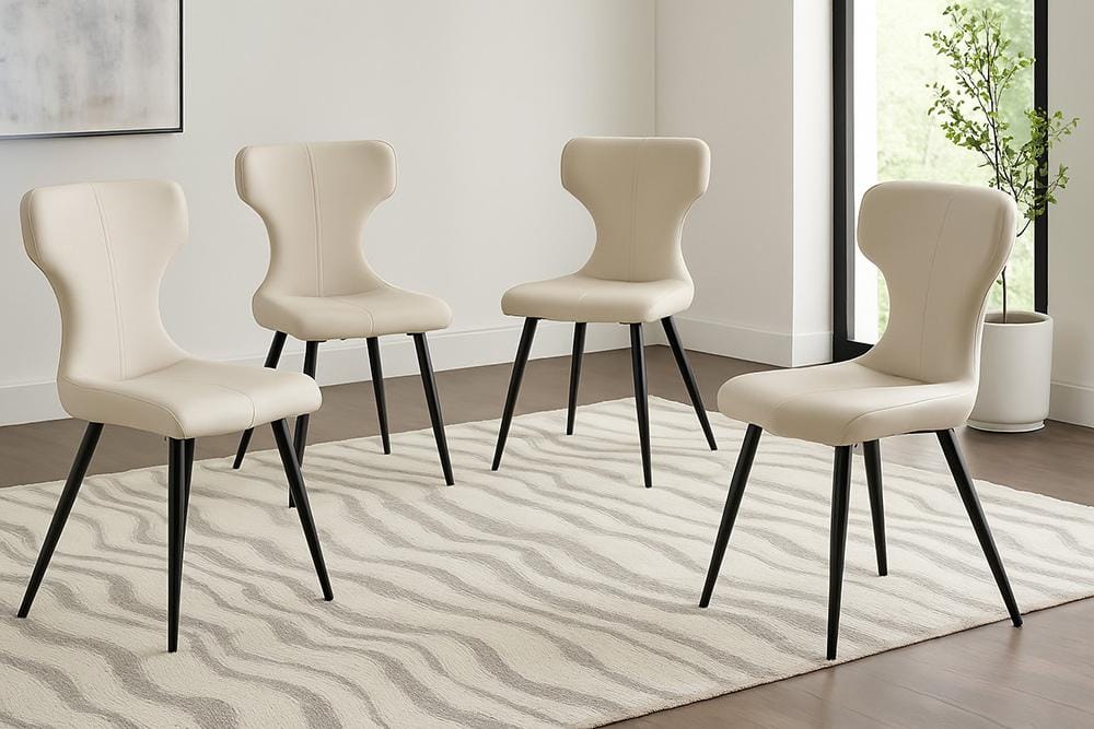 Sunset Trading - Echo Upholstered Dining Chairs (Set of 4) - Taupe/Matte Black Legs - CR-G5124-03-4 veiw 2