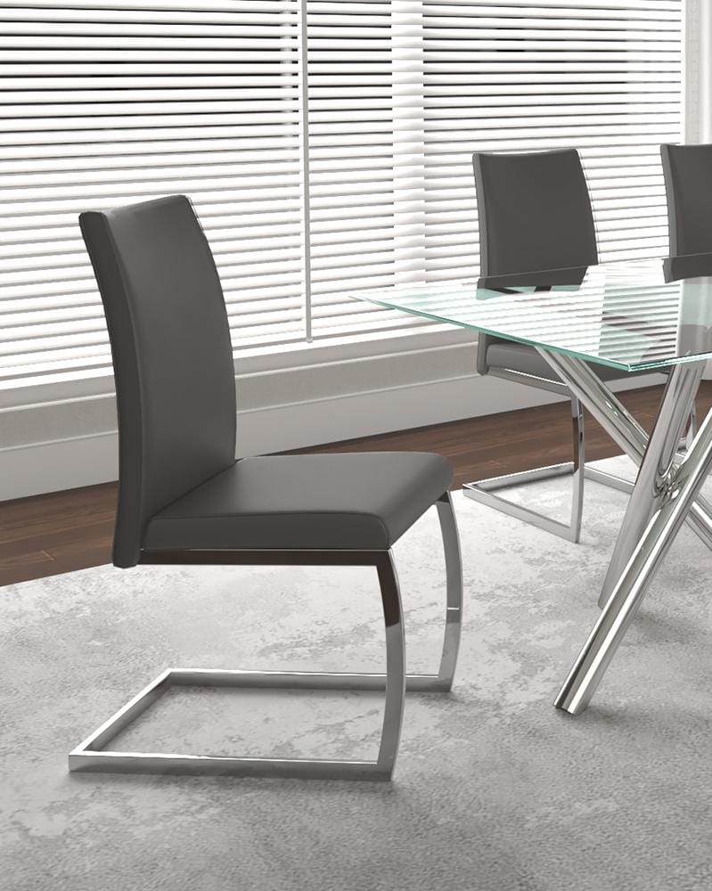 Sunset Trading - Sela Upholstered Breuer Dining Chairs (Set of 2) - Charcoal/Silver Chrome Legs - CR-G5655-03-2 veiw 5