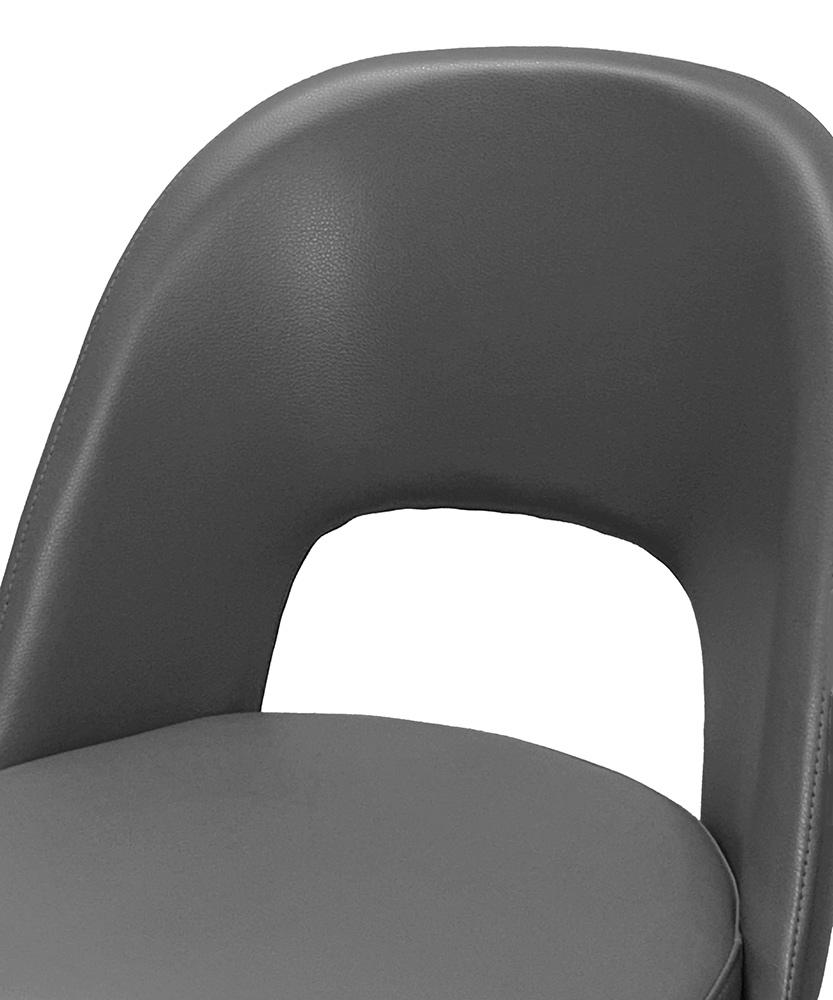 Sunset Trading - Portia Faux Leather Upholstered Dining Chairs (Set of 2) - Charcoal Grey/Matte Black Legs - CR-ND545-03-2 veiw 6
