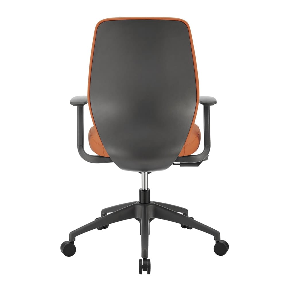 Euro Style - Filip Leatherette Low Back Office Chair, Caramel/Black - 73002-COG veiw 6