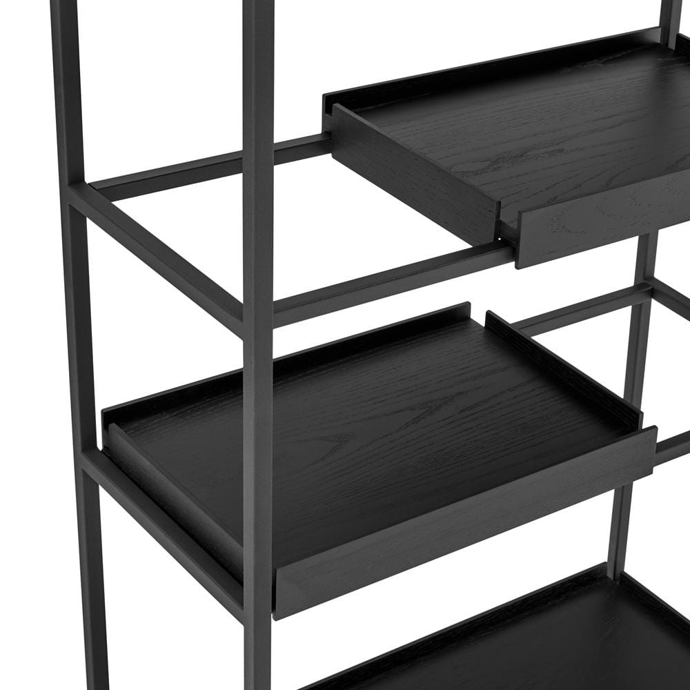 Euro Style - Kumla 26in 6-Tier Shelving Unit, Black - 31132BLK-KIT veiw 6