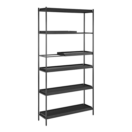 Euro Style - Kumla 39in 6-Tier Shelving Unit, Black - 31134BLK-KIT veiw 2