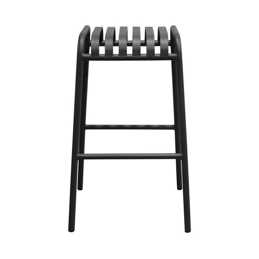 Euro Style - Enid Stackable Backless Outdoor Bar Stool, Black - Set of 2 - 90732-BLK veiw 2