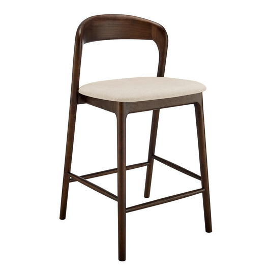 Euro Style - Estelle Counter Stool, Natural/Dark Walnut - 91040-NAT veiw 2