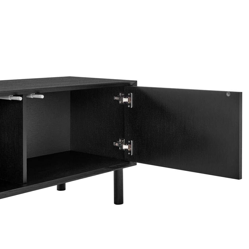 Euro Style - Kayla 87inW 4-Door Media Stand, Black - 31152-BLK veiw 6