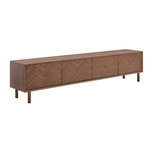 Euro Style - Kayla 87inW 4-Door Media Stand, Walnut - 31152-WAL veiw 2