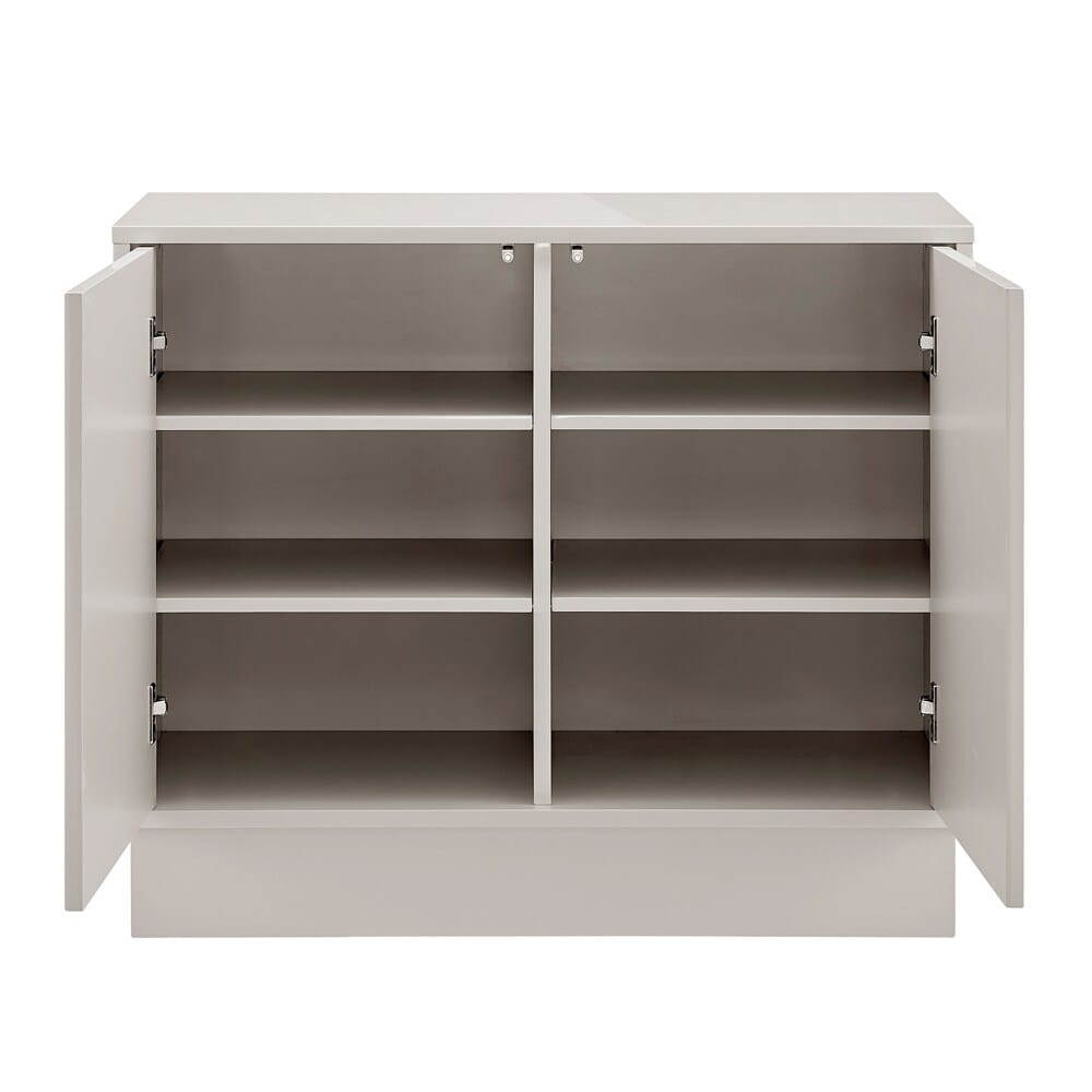 Euro Style - Tresero 36inW 2-Door Cabinet, High Gloss Warm Gray - 90648WMGRY-FA veiw 6