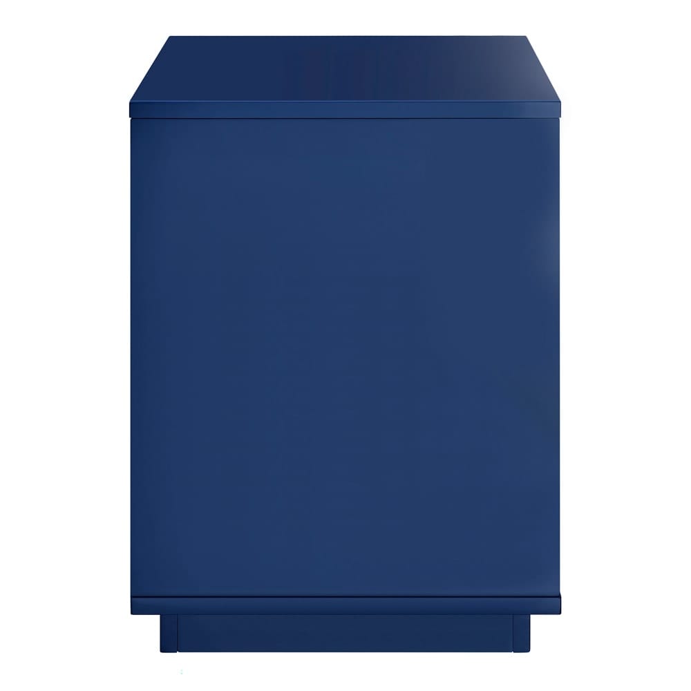 Euro Style - Tresero 23inW 2-Drawer Side Table, High Gloss Deep Blue - 90655-BLU veiw 6