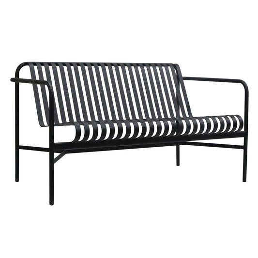 Euro Style - Enid Outdoor Loveseat, Black - 90738-BLK veiw 2