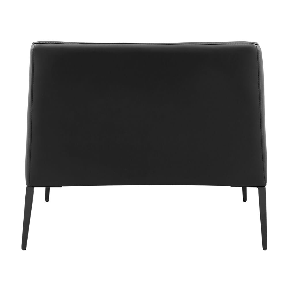 Euro Style - Matias Leatherette Lounge Chair, Black/Matte Black - 94244BLK veiw 5