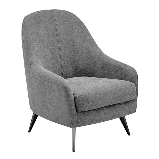 Euro Style - Selene Lounge Chair, Gray/Black Chrome Steel - 94274-GRY veiw 2