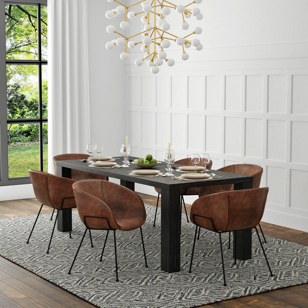 Euro Style - Abby 84inW Dining Table, Black - 19708-BLK-KIT veiw 6