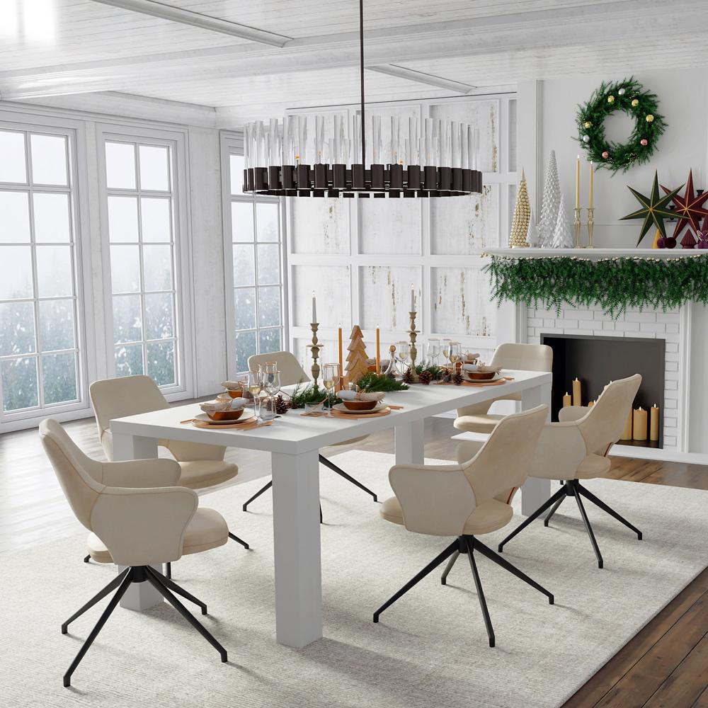 Euro Style - Abby 84inW Dining Table, High Gloss White - 19708-WHT-KIT veiw 6