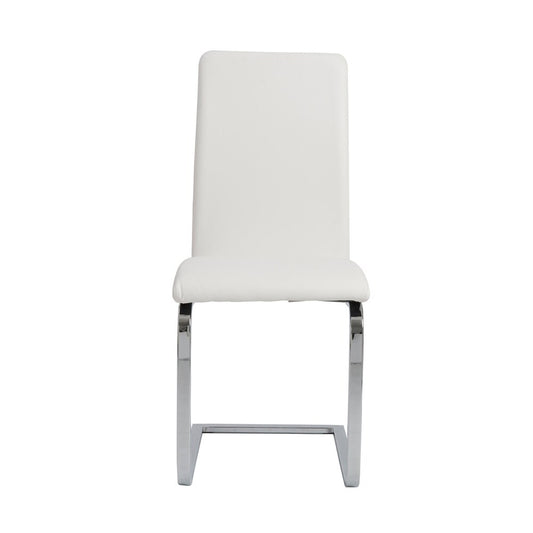 Euro Style - Cinzia Leathertte Dining Chairs, White/Chrome - Set of 2 - 05090WHT veiw 2
