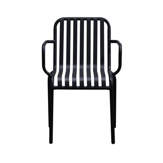 Euro Style - Enid Stackable Outdoor Armchairs, Black - Set of 2 - 90740-BLK veiw 2