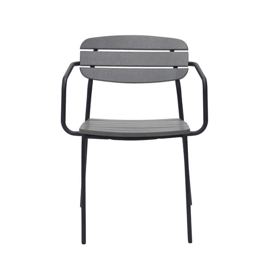 Euro Style - Kalmar Stackable Outdoor Armchairs, Dark Gray/Black - Set of 2 - 90792-DKGRY veiw 2