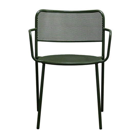 Euro Style - Nansen Stackable Outdoor Armchairs, Dark Green - Set of 2 - 90772-DKGRN veiw 2