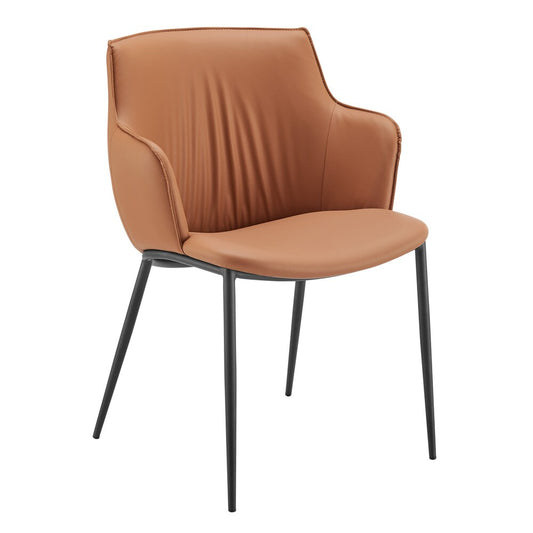 Euro Style - Ronja Leatherette Armchair, Dark Caramel/Black - 30980-COG veiw 2
