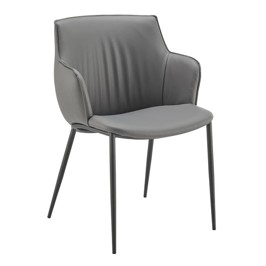 Euro Style - Ronja Leatherette Armchair, Gray/Black - 30980-GRY veiw 2