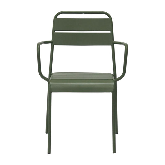 Euro Style - Rosco Stackable Outdoor Armchairs, Dark Green - Set of 2 - 90865-DKGRN veiw 2