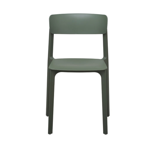 Euro Style - Tibo Stackable Outdoor Side Chairs, Green - Set of 2 - 80074-GRN veiw 2