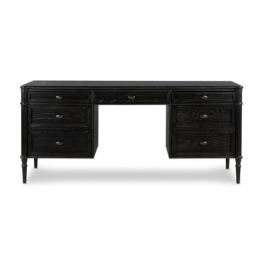 Four Hands - Collins - Toulouse Executive Desk - Distressed Black - 231890-002 veiw 2