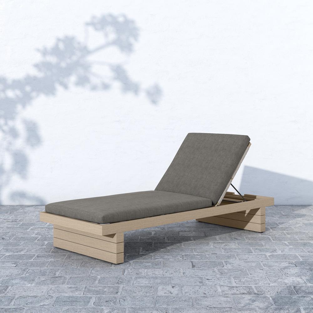 Four Hands - Solano - Leroy Outdoor Chaise - Washed Brown - Venao Charcoal - 223214-001 veiw 4