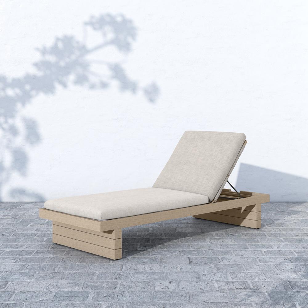 Four Hands - Solano - Leroy Outdoor Chaise - Washed Brown - Venao Grey - 223214-003 veiw 4
