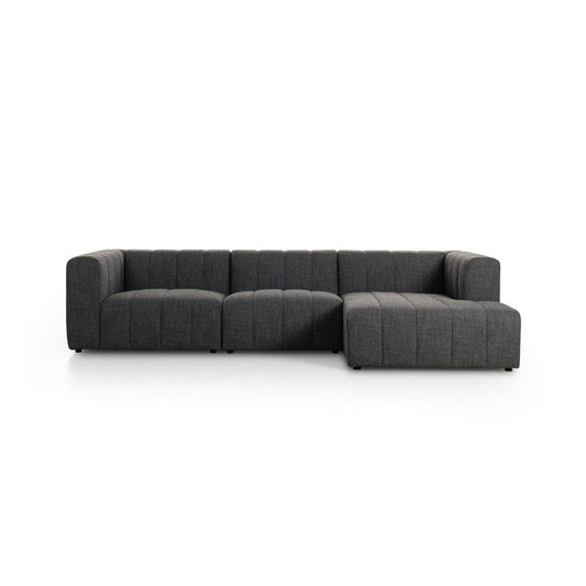 Four Hands - Grayson - Langham Channeled 3-Piece Sectional - Saxon Charcoal - 225832-005 veiw 2