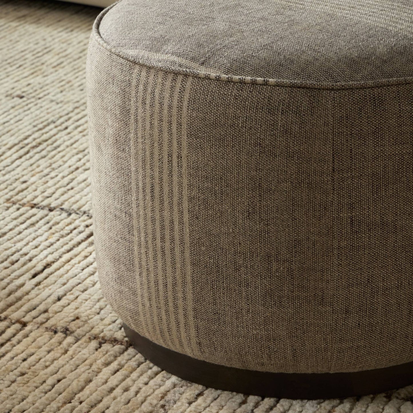 Four Hands - Westgate - Sinclair Round Ottoman - Manchester Flint - 106074-020 veiw 11