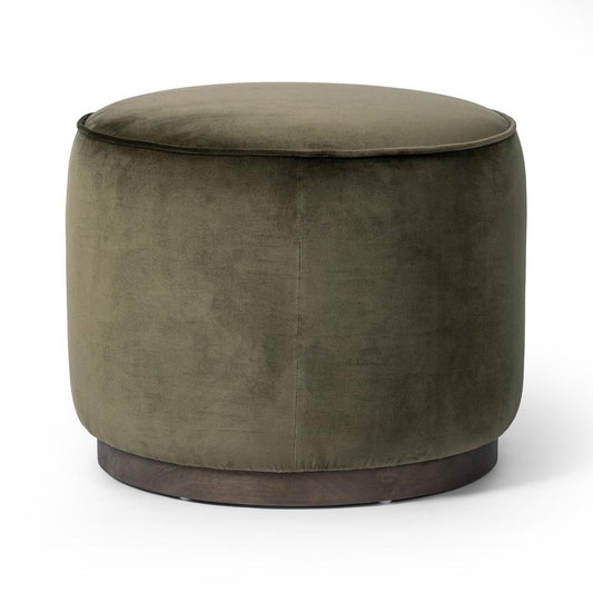 Four Hands - Westgate - Sinclair Round Ottoman - Surrey Olive - 106074-019 veiw 2