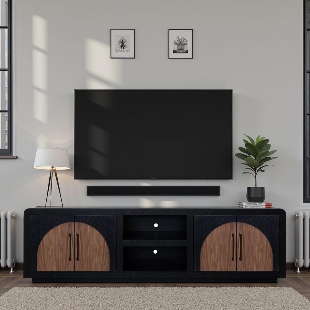 Legends Furniture - Eclipse 92 inch TV Stand Console in Clove and Natural Walnut - EC1211.CLV veiw 6