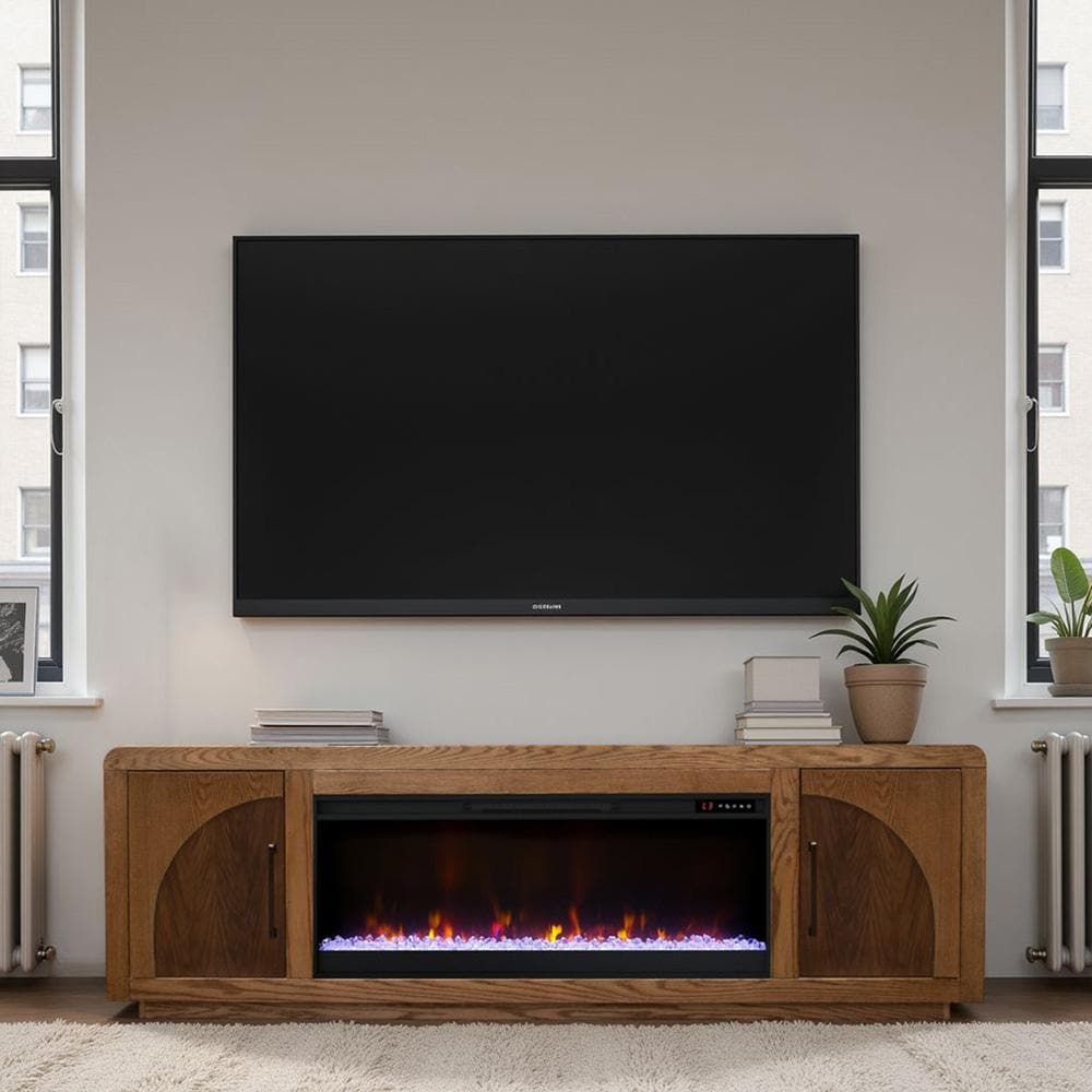 Legends Furniture - Eclipse 82 inch Fireplace TV Stand in Bourbon and Walnut - EC5410.OBR veiw 7