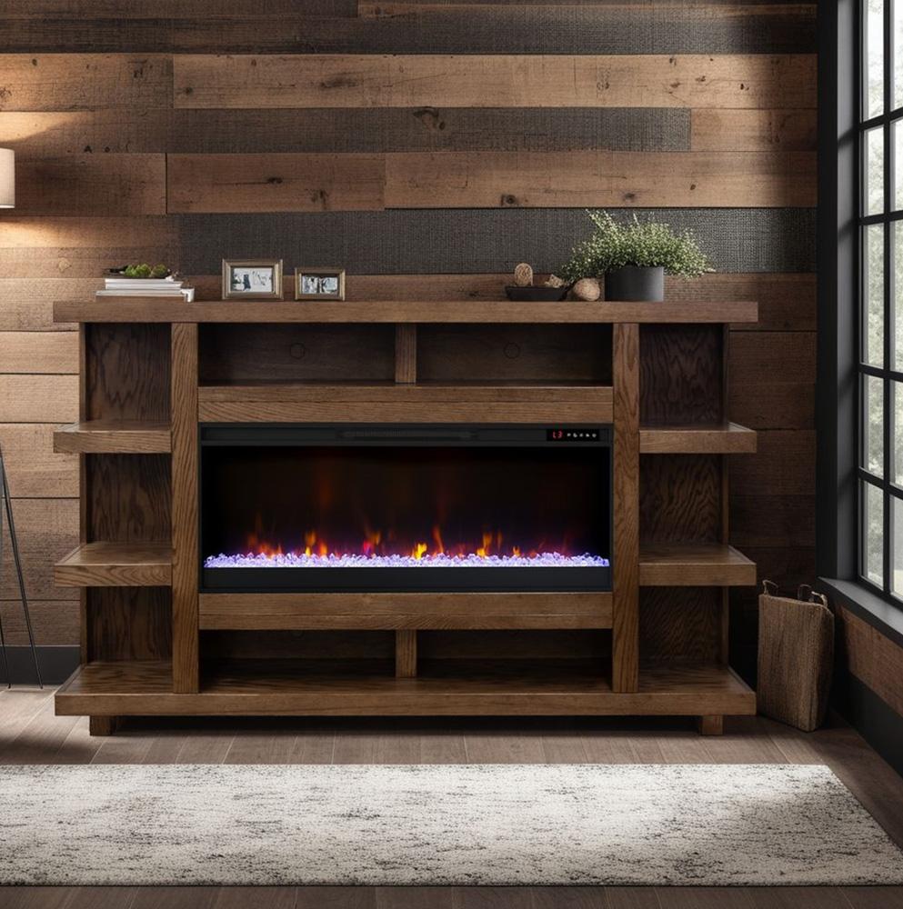 Legends Furniture - Laurel Canyon 72 inch Fireplace Mantel in Oak Bourbon - LC5480.OBR veiw 7