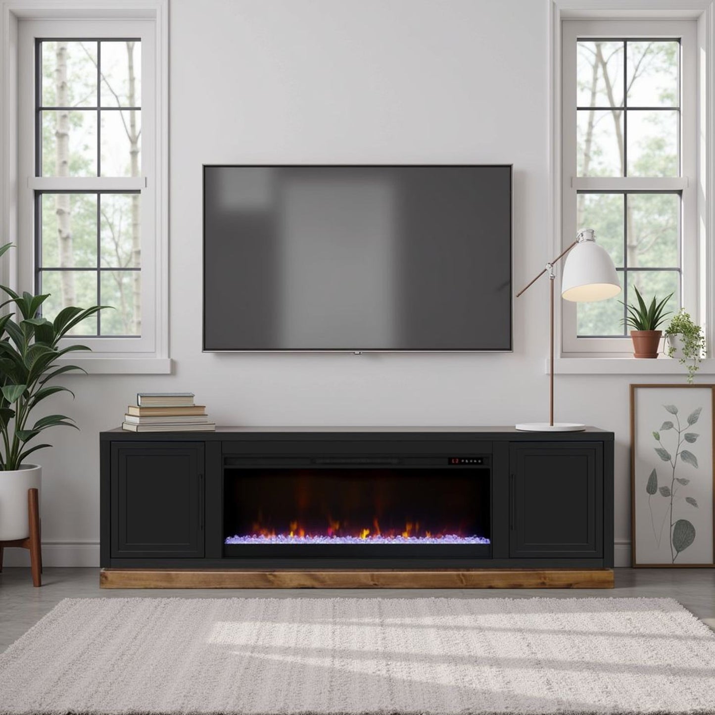 Legends Furniture - Nora 81 inch Fireplace TV Stand in Black and Whiskey - NO5410.SWK view 6