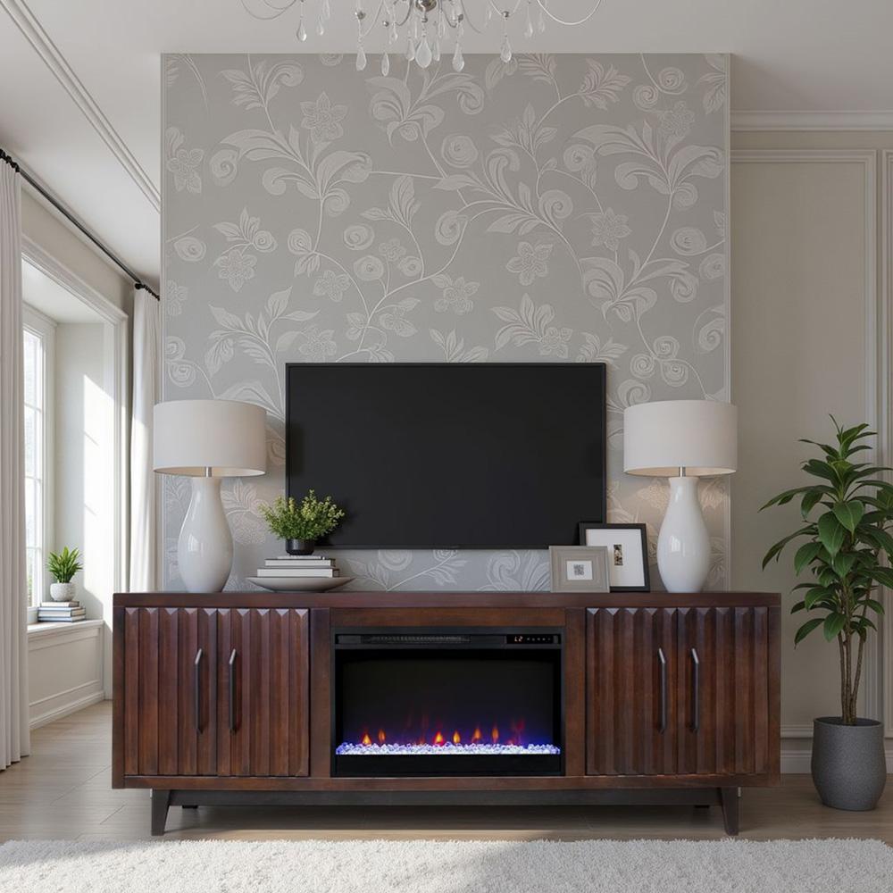 Legends Furniture - Radiance 75 inch Fireplace TV Stand in Rosewood - RA5210.RWM veiw 5