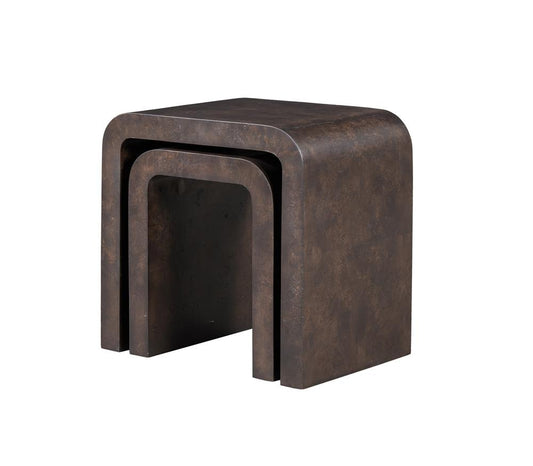 Alder & Tweed - Brea Pollar Wood Choclate Burl 22in Nesting Tables - AT9282-CTB veiw 2