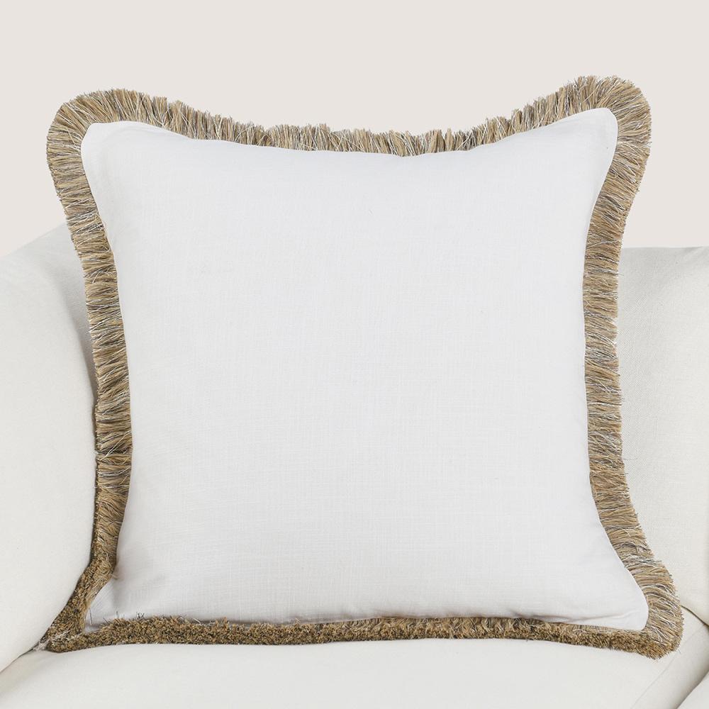 Villa by Classic Home - Cara 24x24 Linen Blend Fabric Throw Pillow - Ivory - V300049 veiw 5