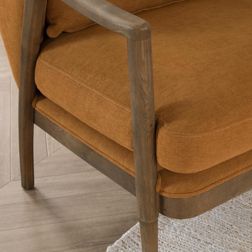Classic Home - Scarlett Oak Wood Accent Chair - Burnt Orange - 53006237 veiw 10