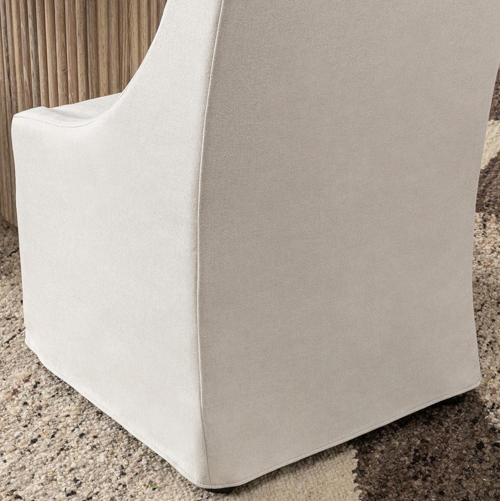 Classic Home - Warwick Upholstered Rolling Dining Chair - Stone Beige - 53051735 veiw 9