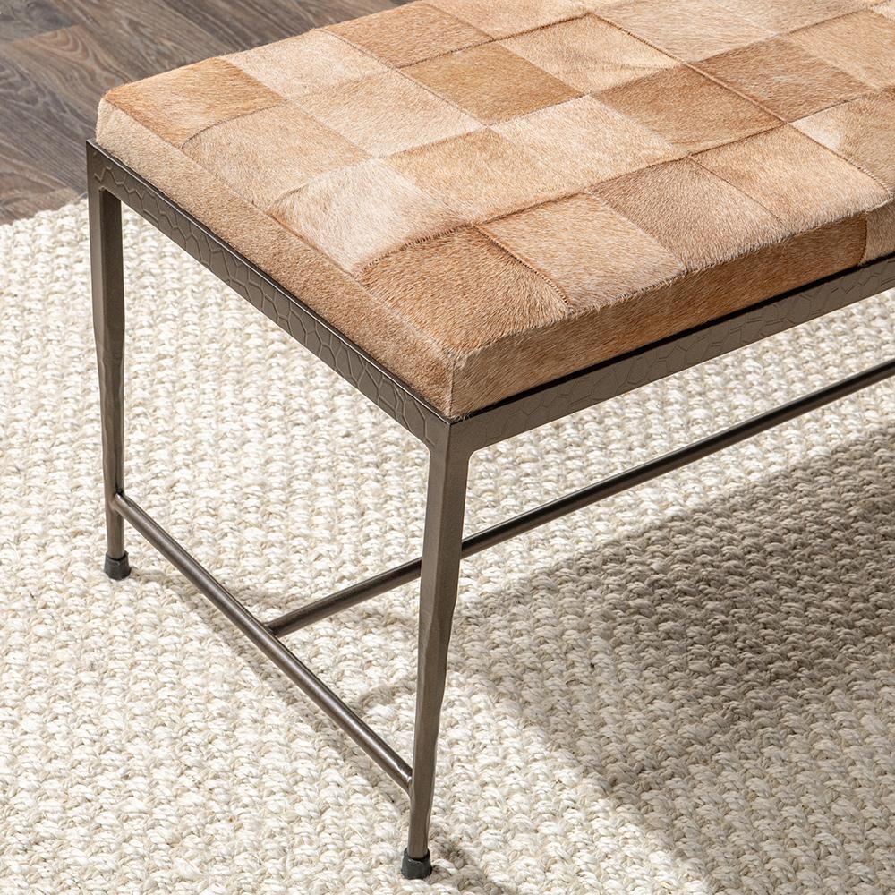 Classic Home - Achen Hair on Hide Bench - Blonde - 53002074 veiw 10