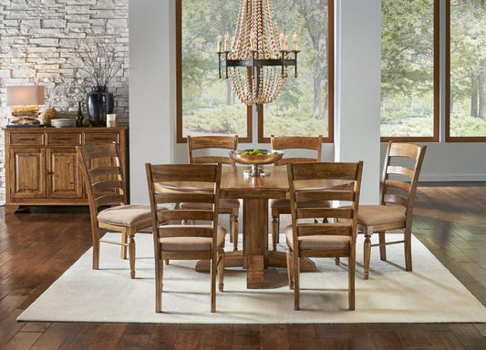 A-America - Bennett 48in - 66in Pedestal Table with (1) 18in Leaf - BENSQ6250 veiw 2