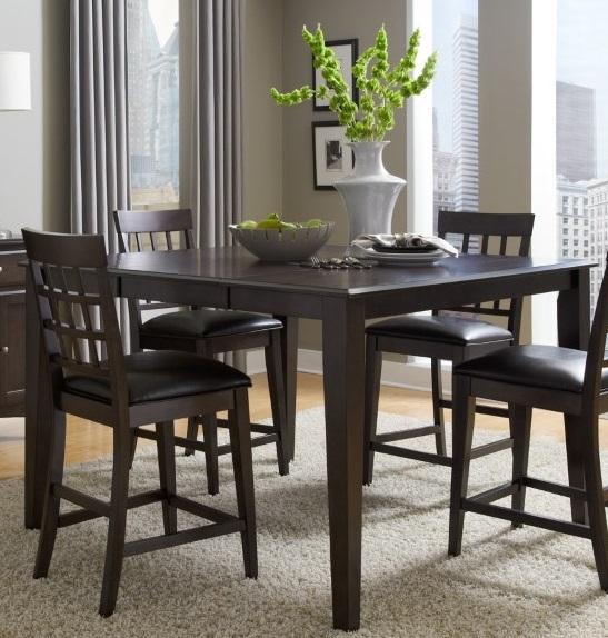 A-America - Bristol Point 36in - 54in Square Gathering Height Table with Butterfly Leaf in Warm Grey Finish - BTLWG6750 veiw 1