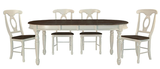 A-America - British Isles 52in - 76in Oval Leaf Table in Chalk Finish - BRICO6310 view 2