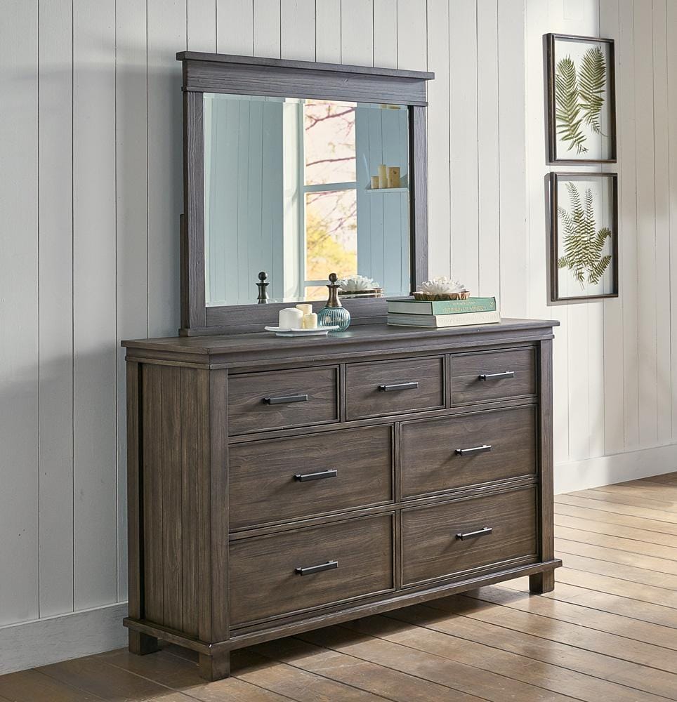A-America - Glacier Point Dresser & Mirror, Graystone Finish in Gray Stone - GLPGR5552 veiw 4
