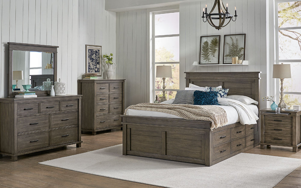A-America - Glacier Point King Captains Bed, Greystone Finish - GLPGR5151 veiw 7