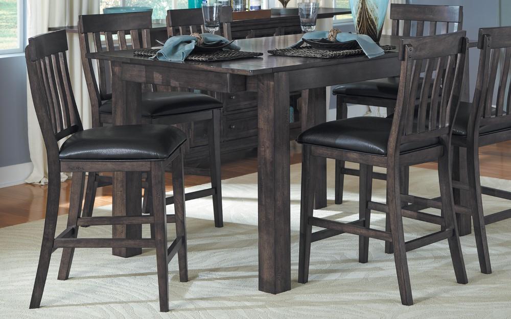A-America - Mariposa Slatback Counter Chair with Upholstered Seat in Warm Grey Finish (Set of 2) - MRPWG3652 view 2