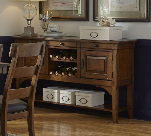 A-America - Ozark 58in Sideboard with Wine Storage - Warm Pecan - OZAMA9020 veiw 2